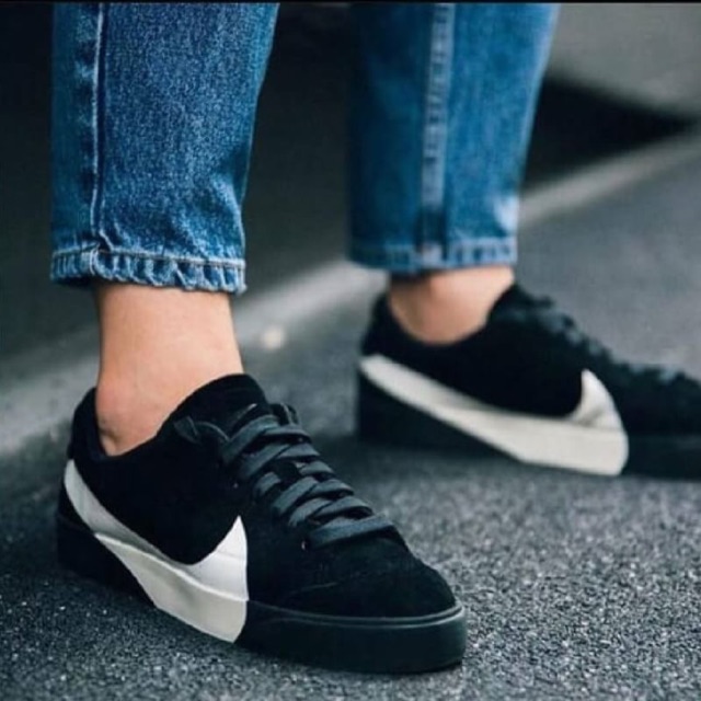 black blazer white sneakers