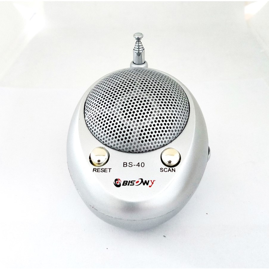 Radio Mini FM Auto Scan Portable Radio BS40 Warna Silver