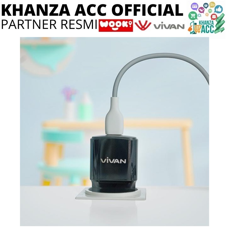 KHANZAACC VIVAN Power Oval 3.0 II Charger Original 18W with a Quick Charging Cable Garansi Resmi
