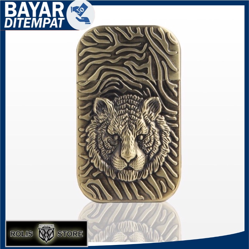 Korek Api Motif Macan 3D korek Gas Unik Korek Isi Ulang Antik