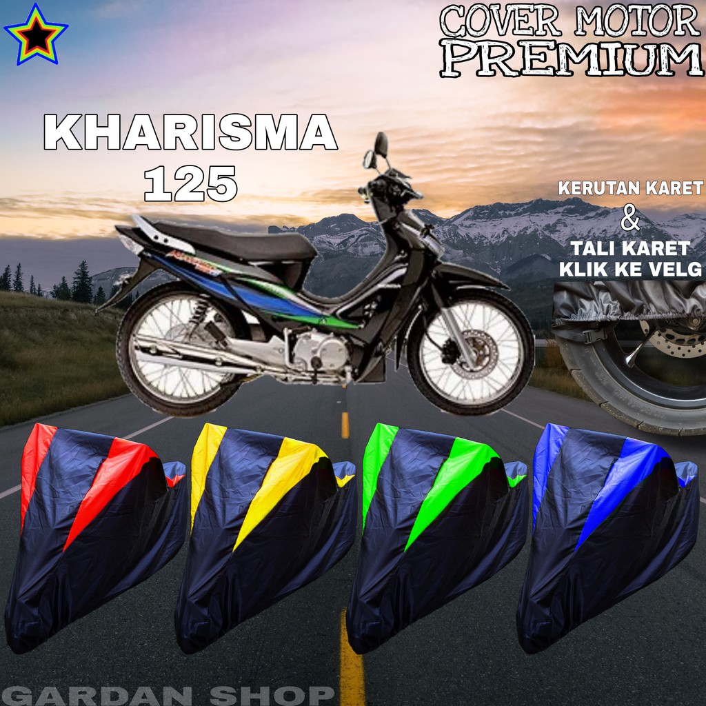 Sarung Motor KHARISMA 125 Hitam KOMBINASI Body Cover Penutup Kharisma PREMIUM