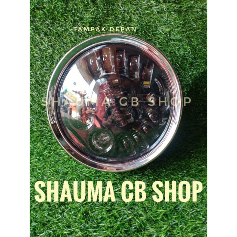 Daymaker 7 inch set Lampu depan Tiger barong tirev head lamp Tiger lampu daymaker 7inc 19led set bat