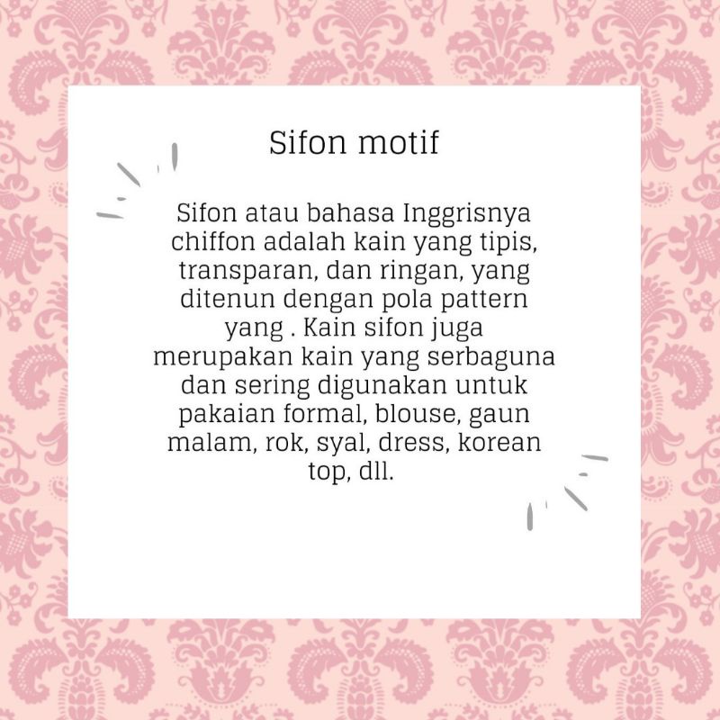 Kain Sifon Silk Premium chiffon sutra motif