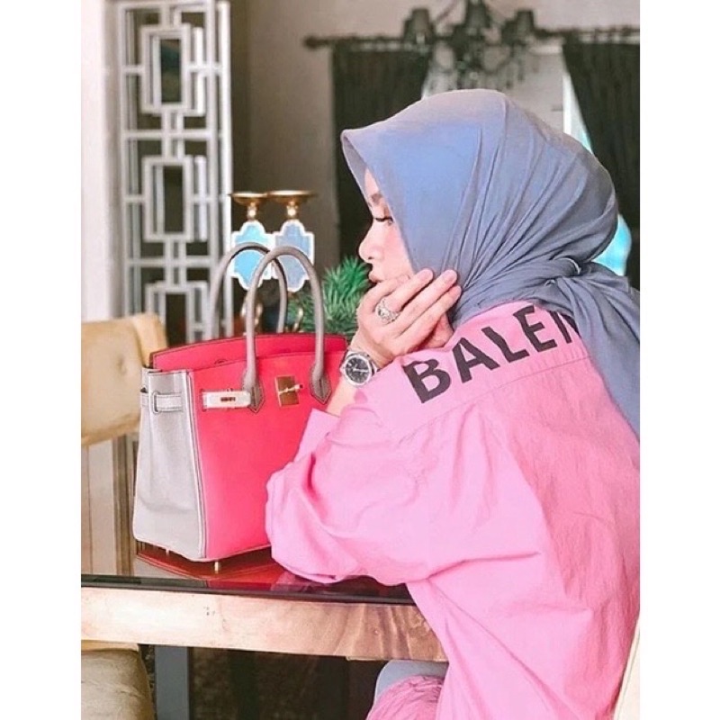 KEMEJA BALENCIAGA PINK OVERSIZE