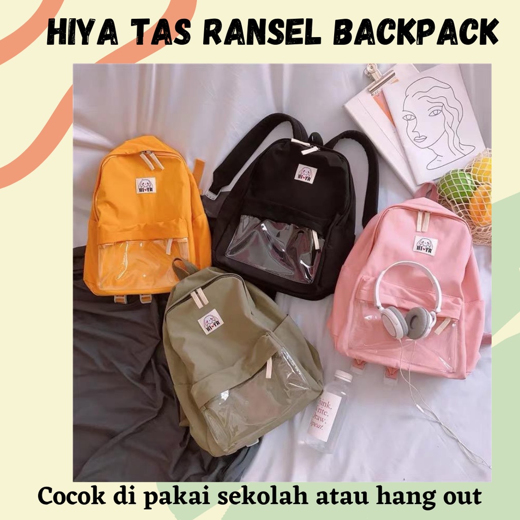 RANSEL WANITA / HIYA Tas Ransel Backpack Sekolah Kelinci Banny Love Transparan / TAS SEKOLAH [COD]