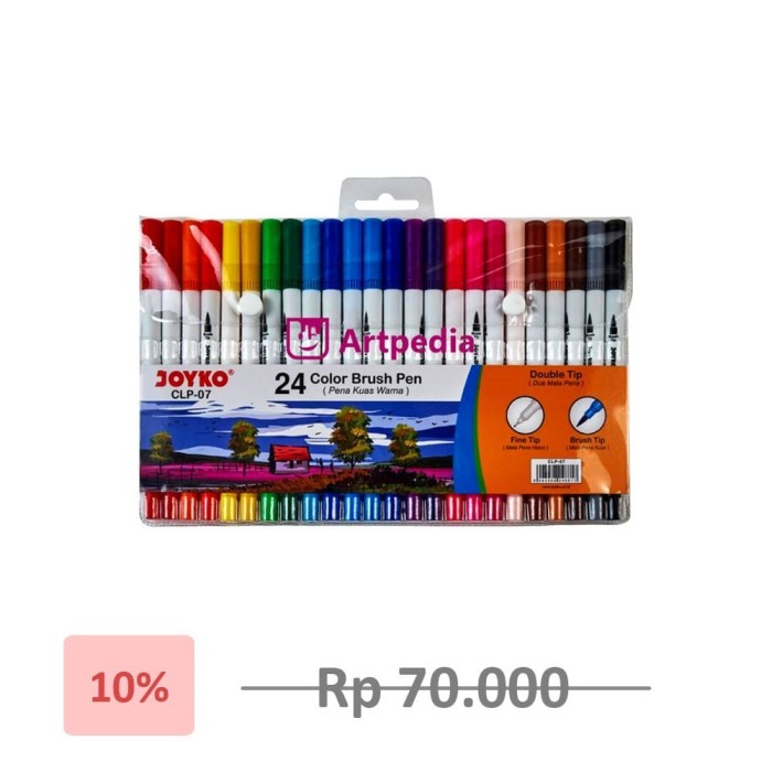 

kaligrafi-perlengkapan- brush pen joyko 24 warna clp-07 ( dua mata pena ) joyko clp-07 set 24