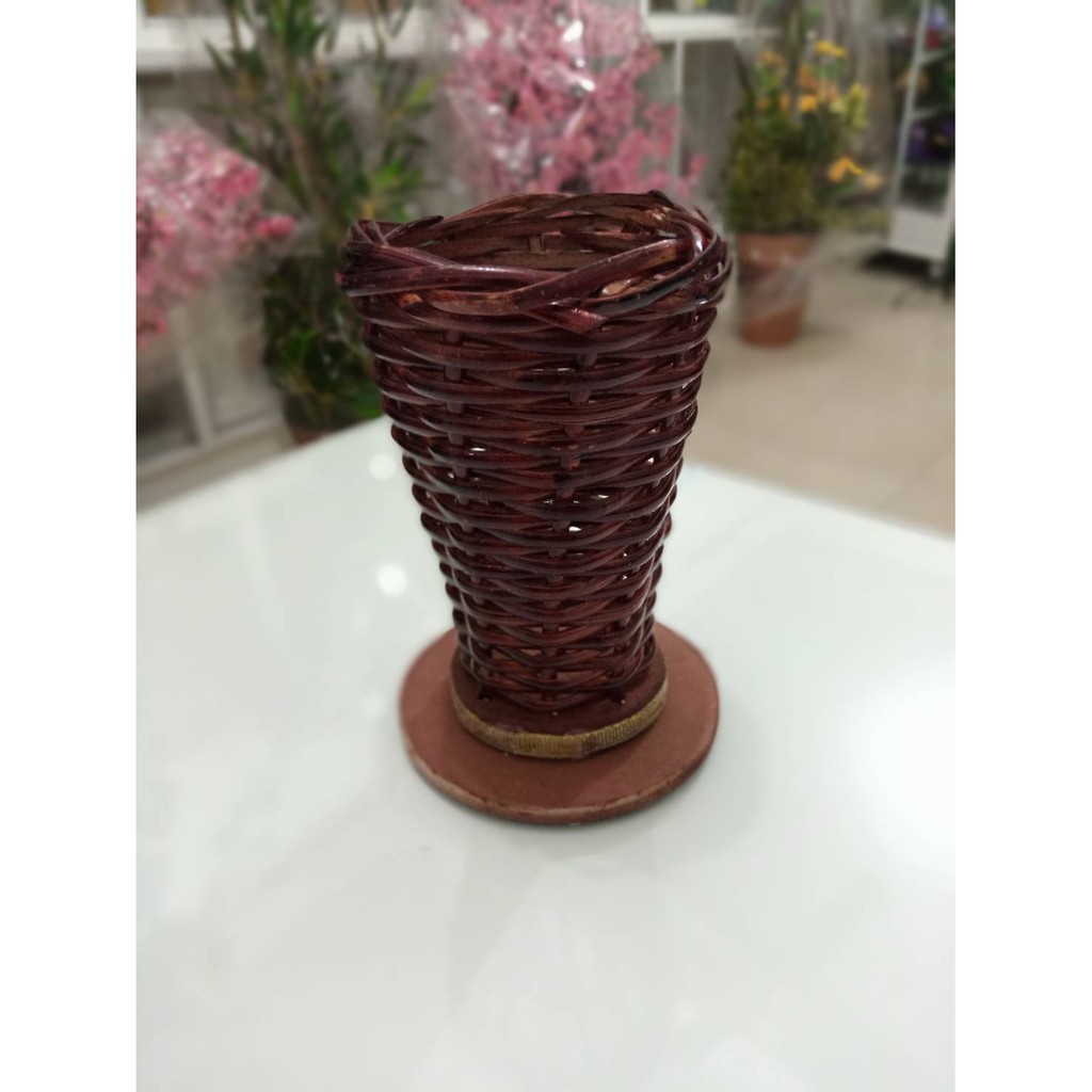 Pot Rotan Corong/Pot Bunga/Pot Rattan/Pot Bunga Plastik/Vas Bunga Rotan Corong