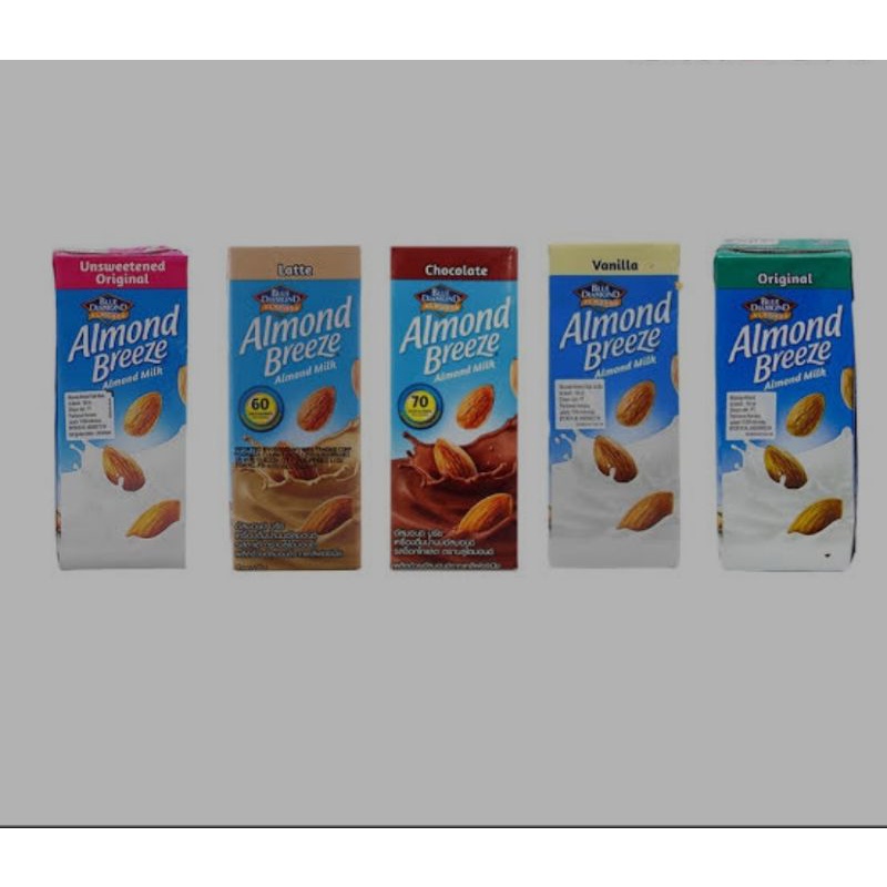 Blue Diamond Susu Almond Original unsweetened latte chocolate coklat vanilla almond breeze 180 ml