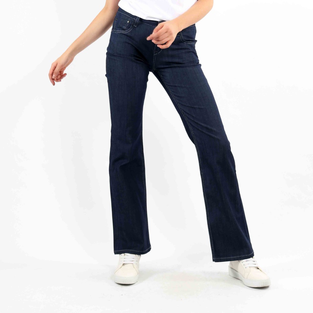  Celana  Jeans Wanita Panjang Cutbray  High Waist  City Jeans 