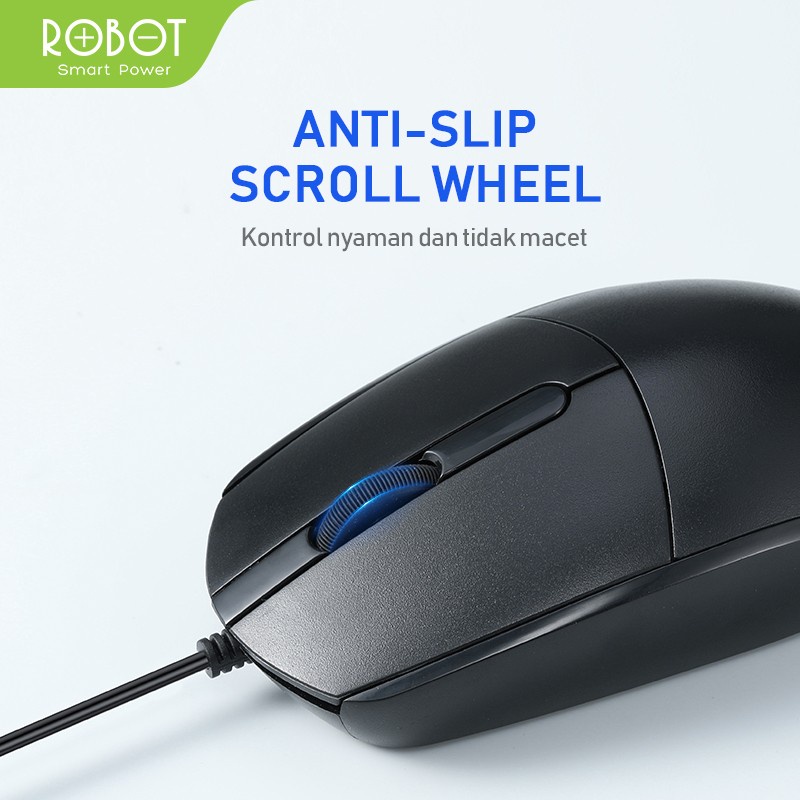 Robot M120 Mouse Laptop - PC Office Wired Optical Mouse Komputer Kabel