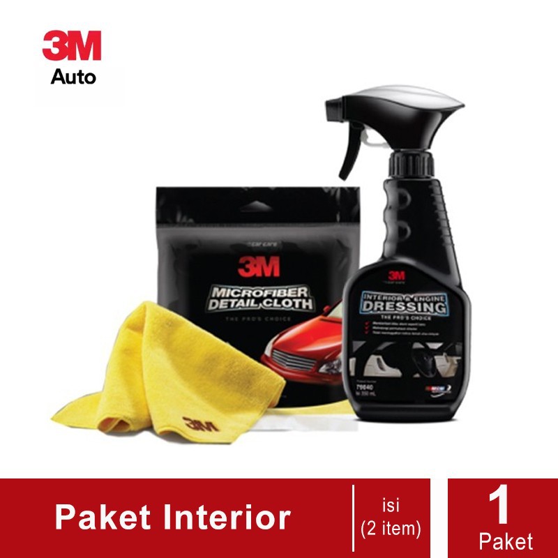 3M Paket Interior - Perawatan Mobil - Lap &amp; Pembersih Ruangan Mobil - 2Pc/Set