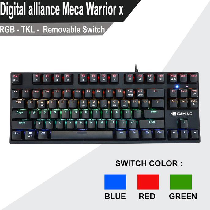 *COD* Digital alliance Meca Warrior X RGB - Keyboard Gaming Mechanical - Biru