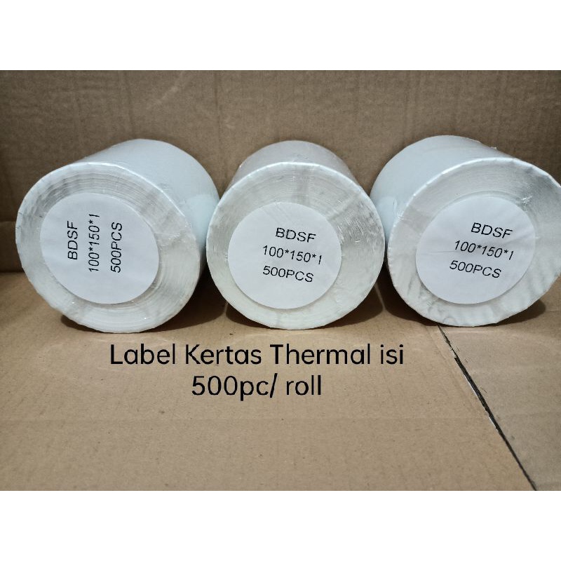 Kertas Label Thermal 100x150mm isi 500 dan 350, Label Thermal Barcode, Label Olshop