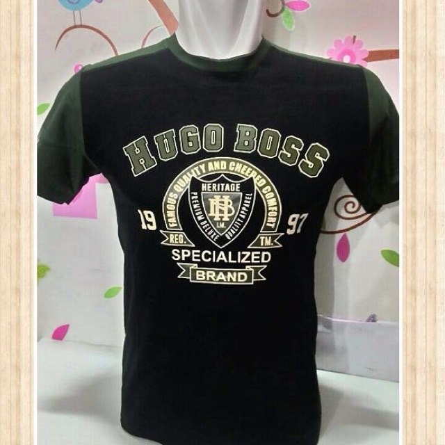 Kaos oblong branded Hugo boss pria cowok spandex adem lembut halus keren berkualiatas murah grosir