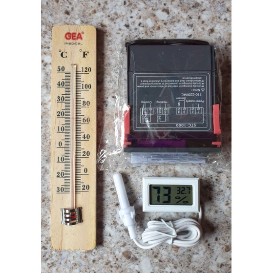 Thermostat STC-1000 , Hygrometer dan Thermometer