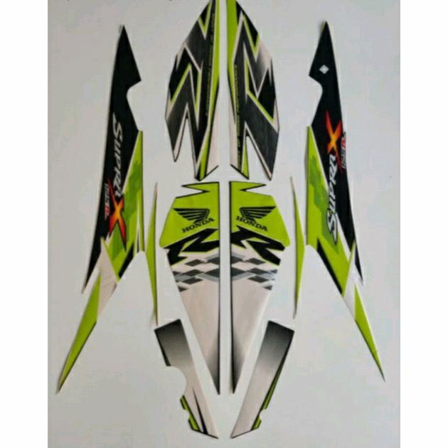 Sticker Striping Motor HONDA SUPRA X 125 Th 2010 Hijau