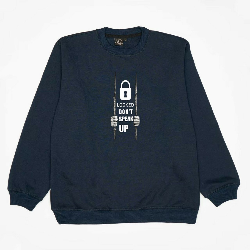 CREWNECK Premium Sweate Cewek Cowok Jaket Pria Wanita switer Crewneck Laki Laki Perempuan Distro Bandung Bahan Katun OverSize Warna NAVY COD