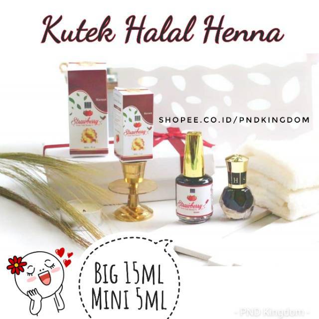  15ml Kutek HENNA Kutek Halal Sah  Sholat  Strawberry 