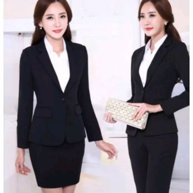 BLAZER WANITA JAS WANITA JAS KANTOR WANITA BLAZER FORMAL - Hitam