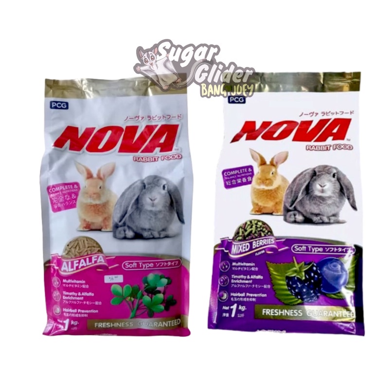 NOVA ALFALFA 1 KG  pelat makanan kelinci hamster Rabbit food mix berries Freshpack