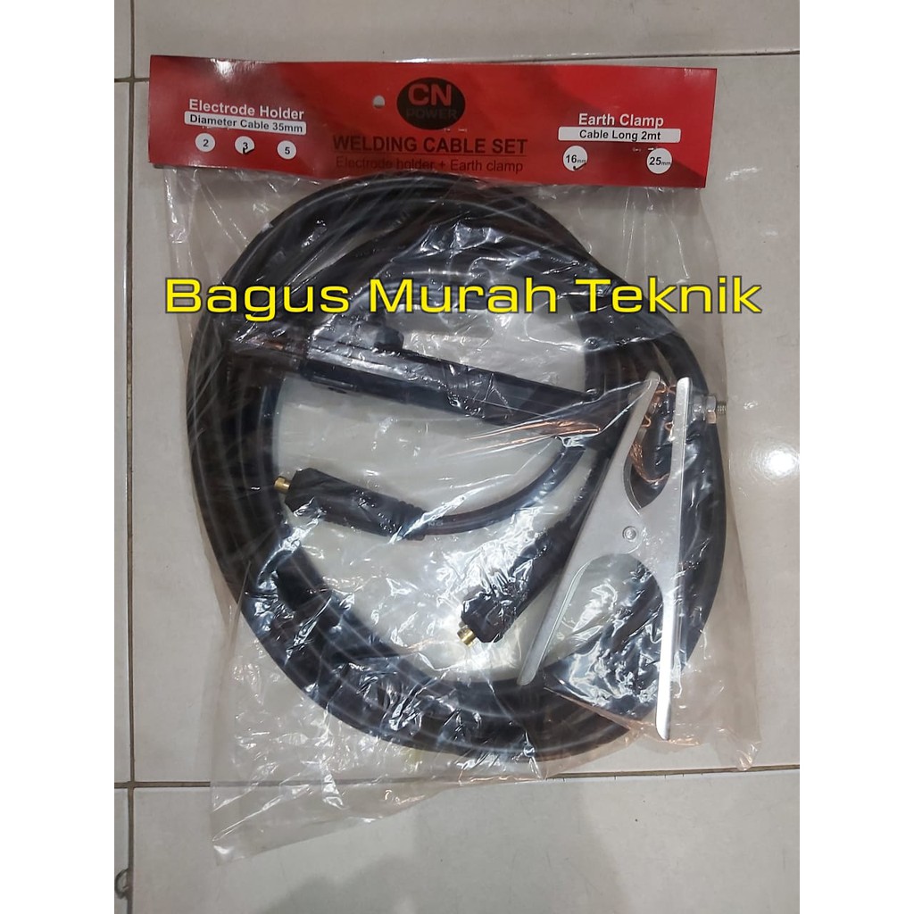 TANG LAS SET + TANG MASA INVERTER WELDING CABLE SET ELECTRODE HOLDER + EARTH CLAMP