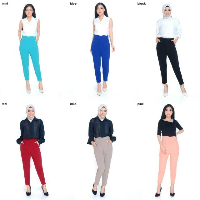 Celana SCALLOP HW panjang wanita fit to XL/SCALLOP pants Highwaist Fit to  XL