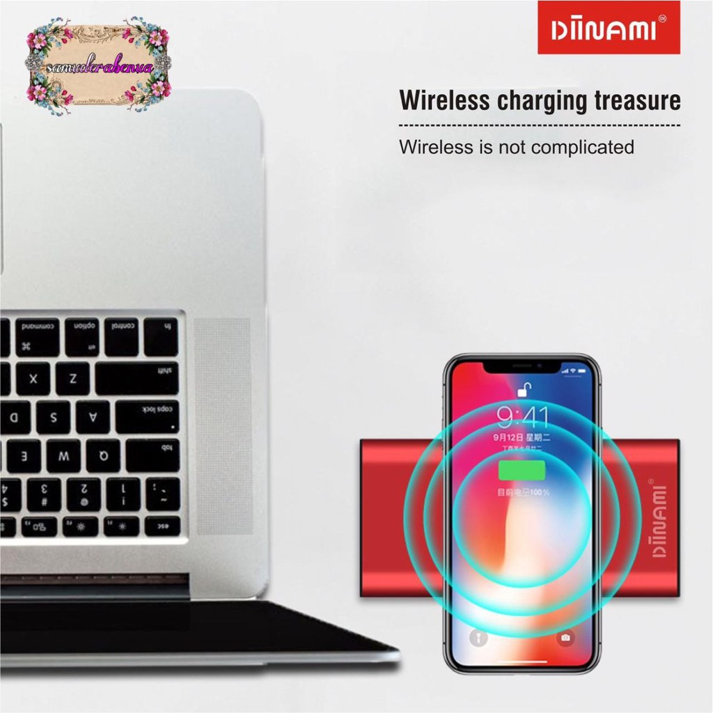 BM105 Powerbank diinami Y17W real 10000MAH + wireless charger power bank SB762