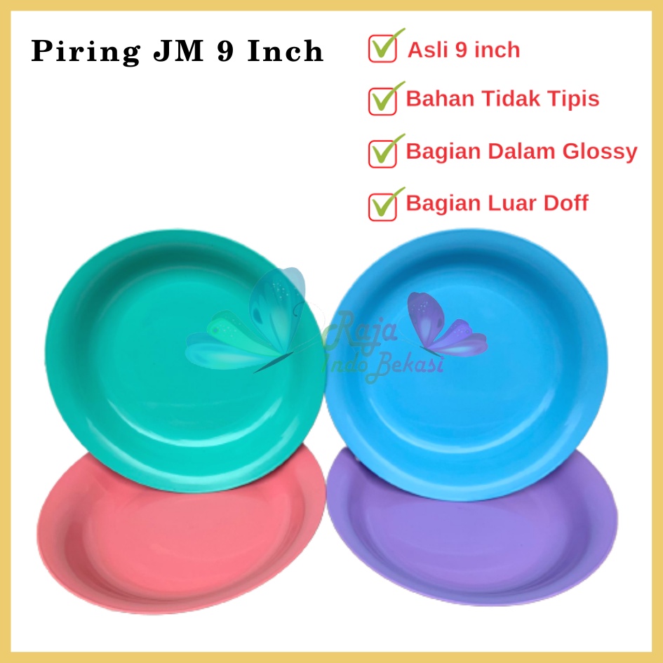 PROMO Piring Plastik JM 9 Inch Warna Pastel Piring Kecil Besar Set Makan Plastik Acara Pesta Melamin Rotan Murah Lusinan 1 Lusin Putih Murah Termurah - piring bulat ayam plastik 9 inch - Piring Porcelain Diameter 21 cm | Piring Makan Keramik