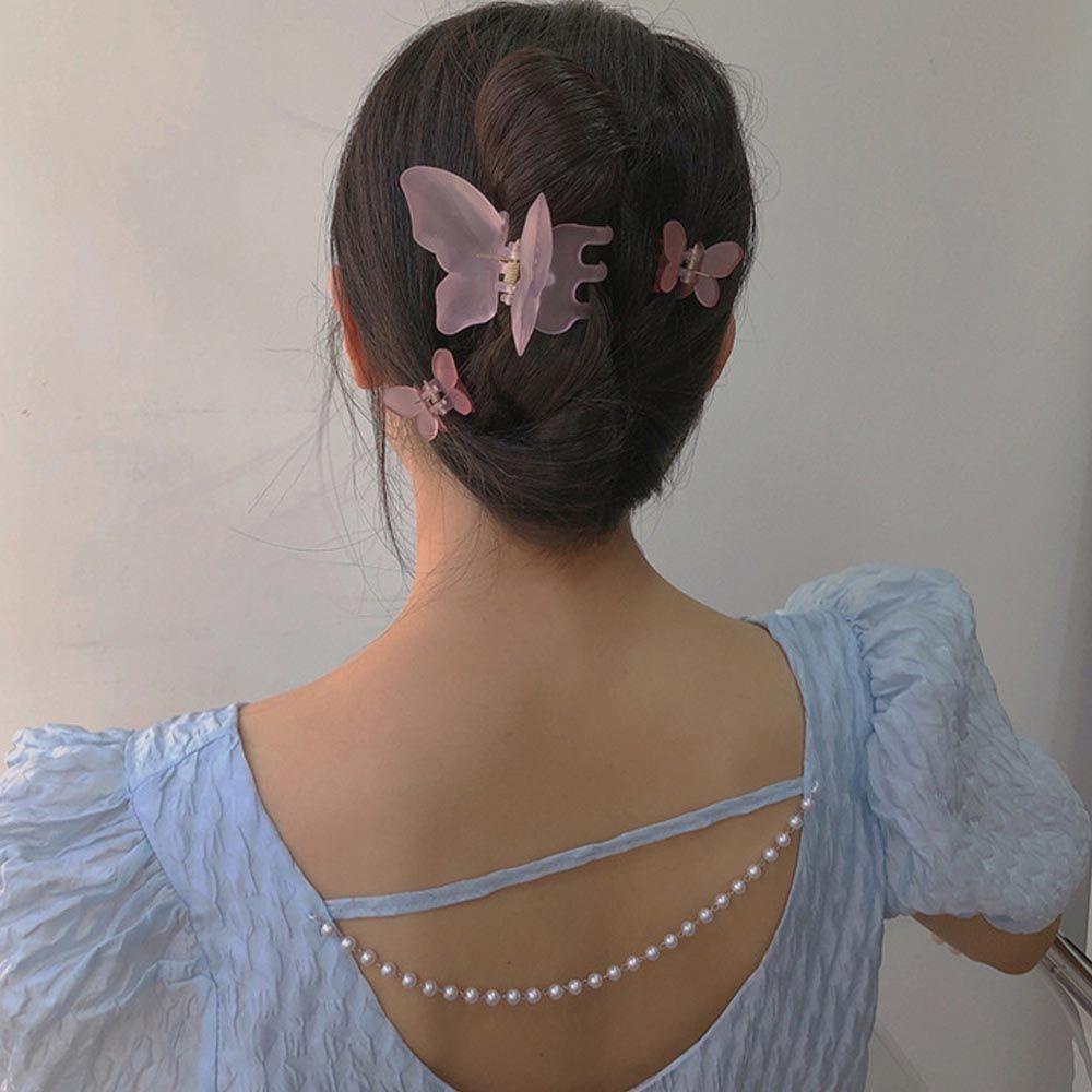 Needway   Wanita Cakar Rambut Elegan Manis Untuk Anak Perempuan Matte Frosted Hair Crabs Clip Hiu Klip