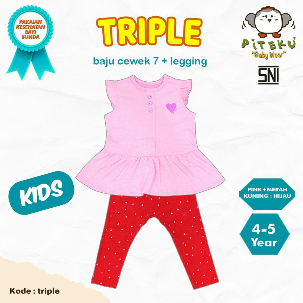 PITEKU TRIPLE BAJU CEWEK + LEGGING 6-12M 01877572