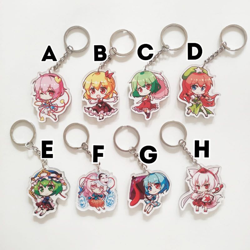 Keychain Touhou Project 3 Game Gantungan Kunci Ganci Akrilik Merchandise