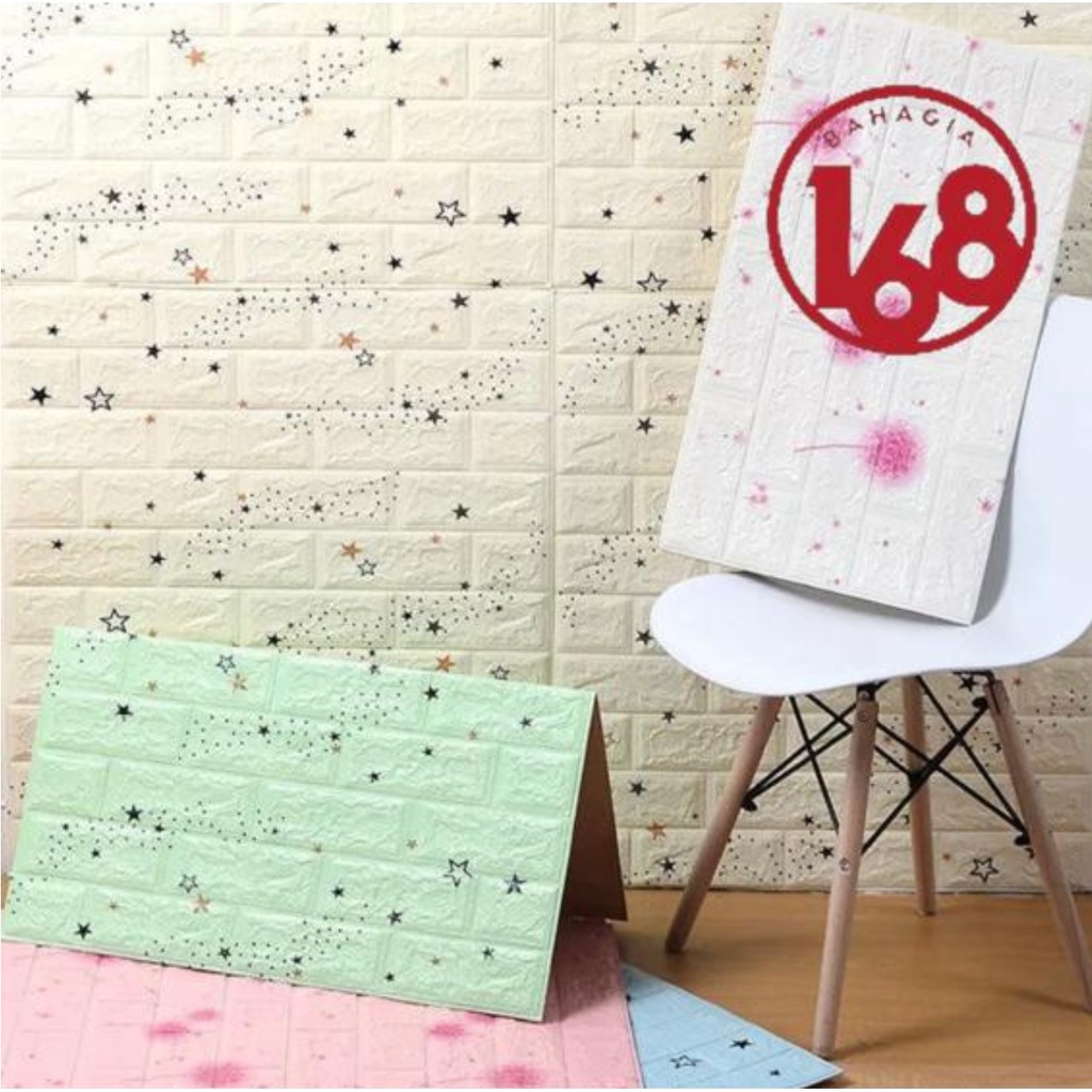 Wallpaper 3D motif bintang anak / wall sticker