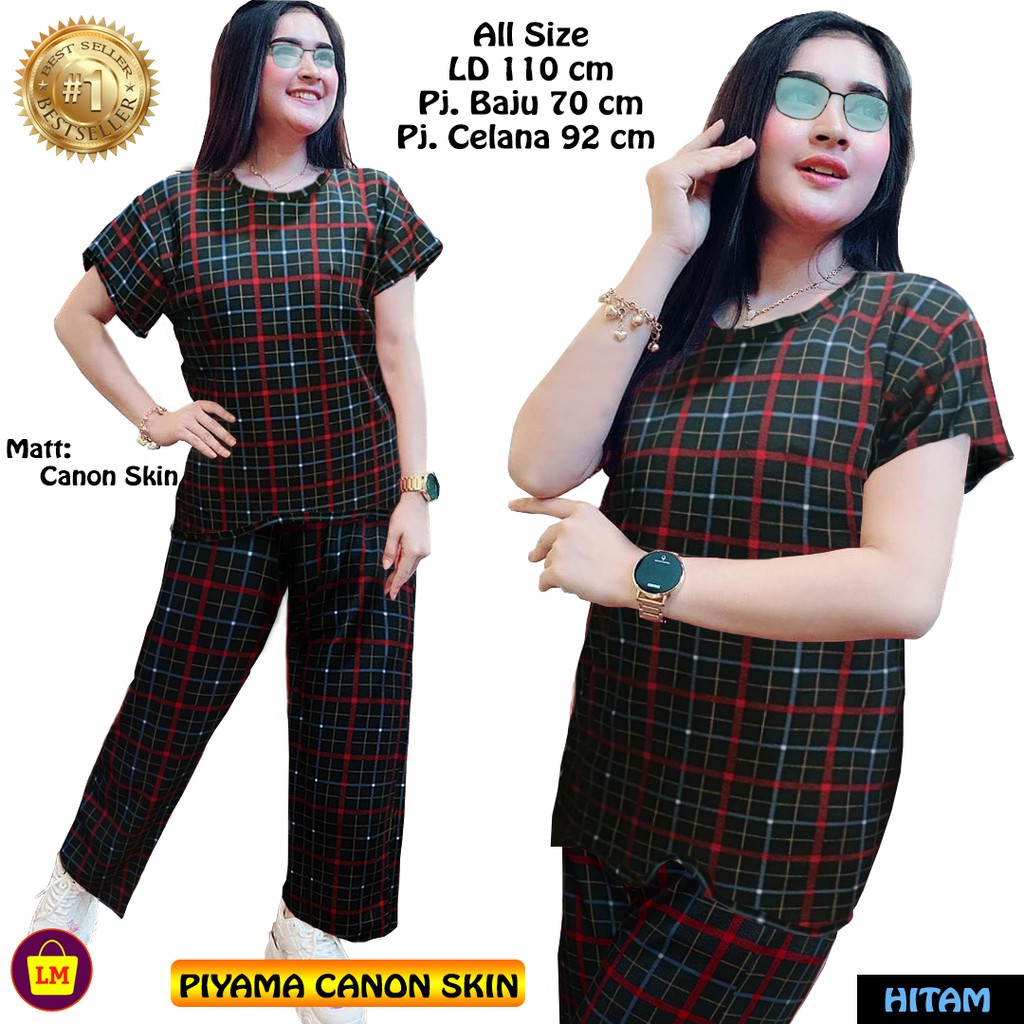 TERMURAH TERLARIS Setelan Baju Piyama Pajamas Wanita PIYAMA CANON SKIN TERBARU LMS 20963