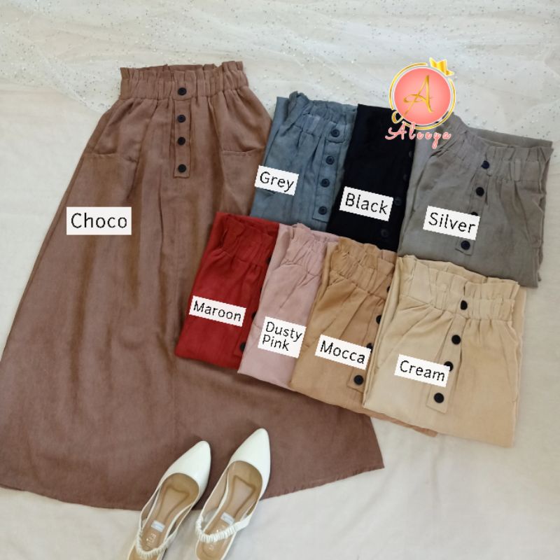 ALEEYA (High Waist Skirt) Rok Suede / Ciara Maxi Skirt Suede (2109)