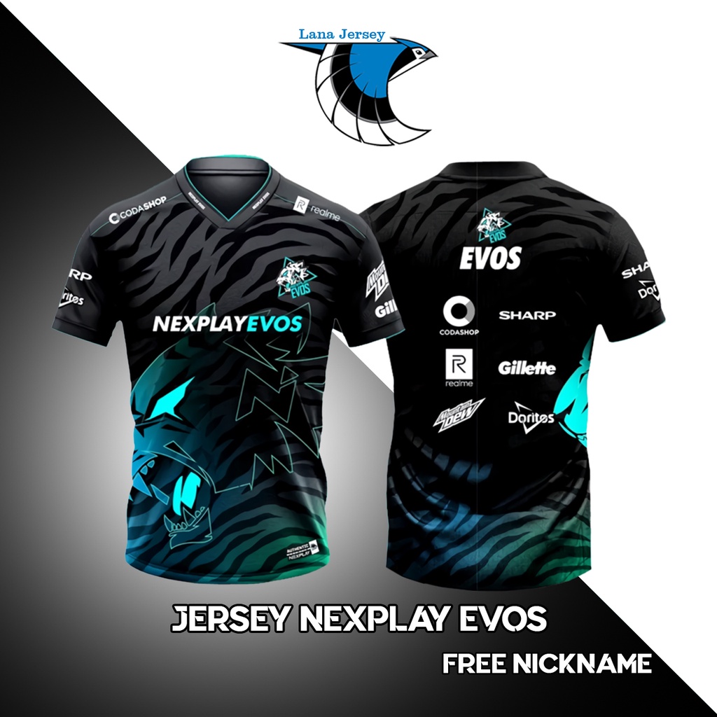 Jual Jersey Baju Kaos Nexplay Evos Game Mobile Legends Ml Pubg Free Nickname Indonesia