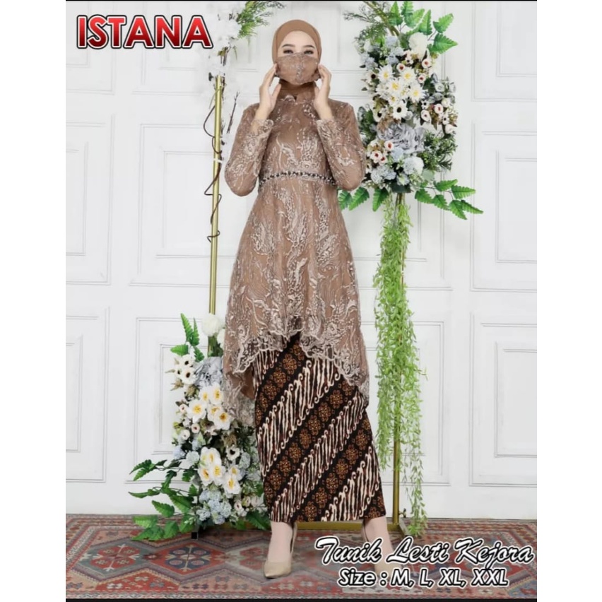Setelan Tunik Lesty Kejora Terbaru 2022//Setela Tunik tille Mutiara Premium/Baju Kebaya Termurah/Baju Kebaya Tile Full Payet/baju kurung/pakaian wanita Termurah/seragam Pesta Kekinian/pakaian tradisional/set baju kebaya termurah