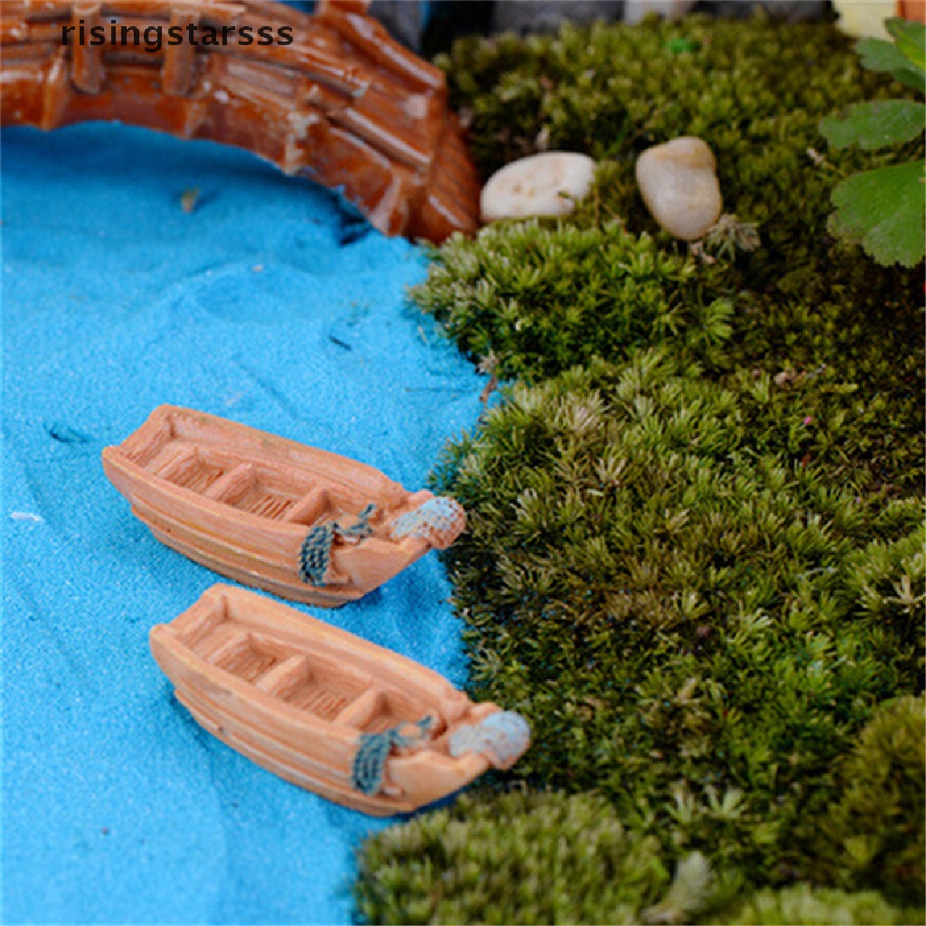 Rsid Miniatur Perahu Pancing Untuk Dekorasi Taman Peri / Rumah DIY