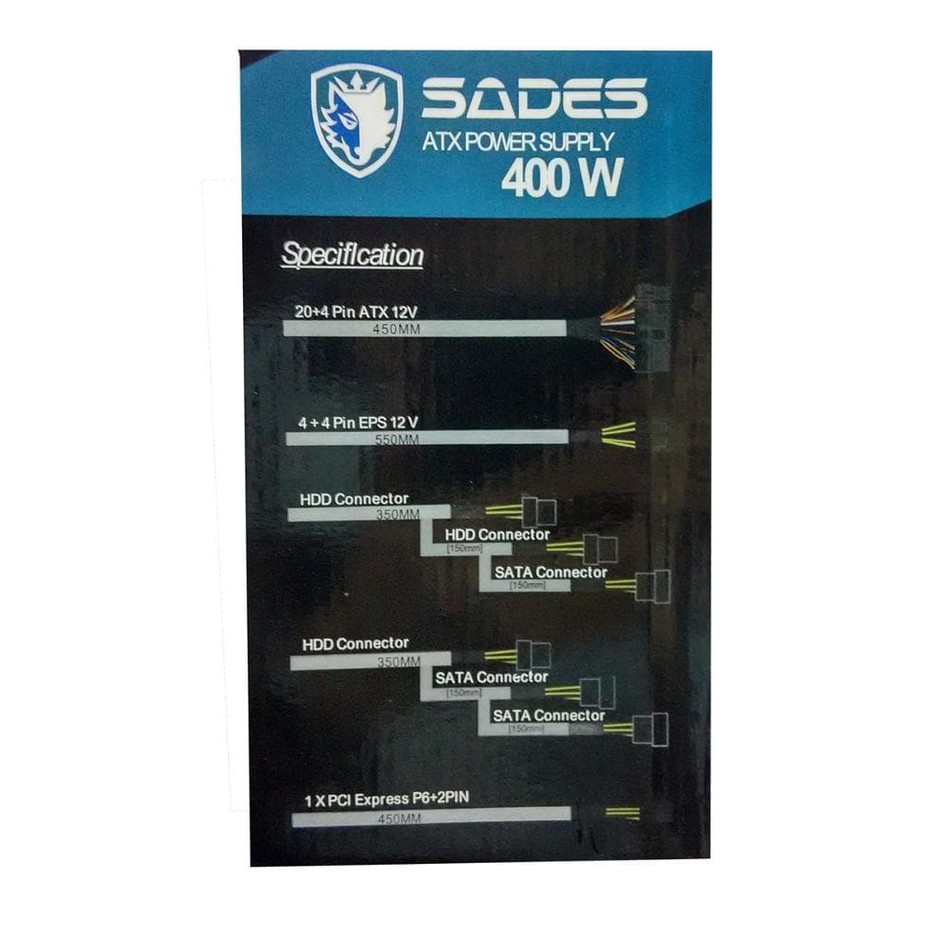 Power Supply Sades 400W 80+