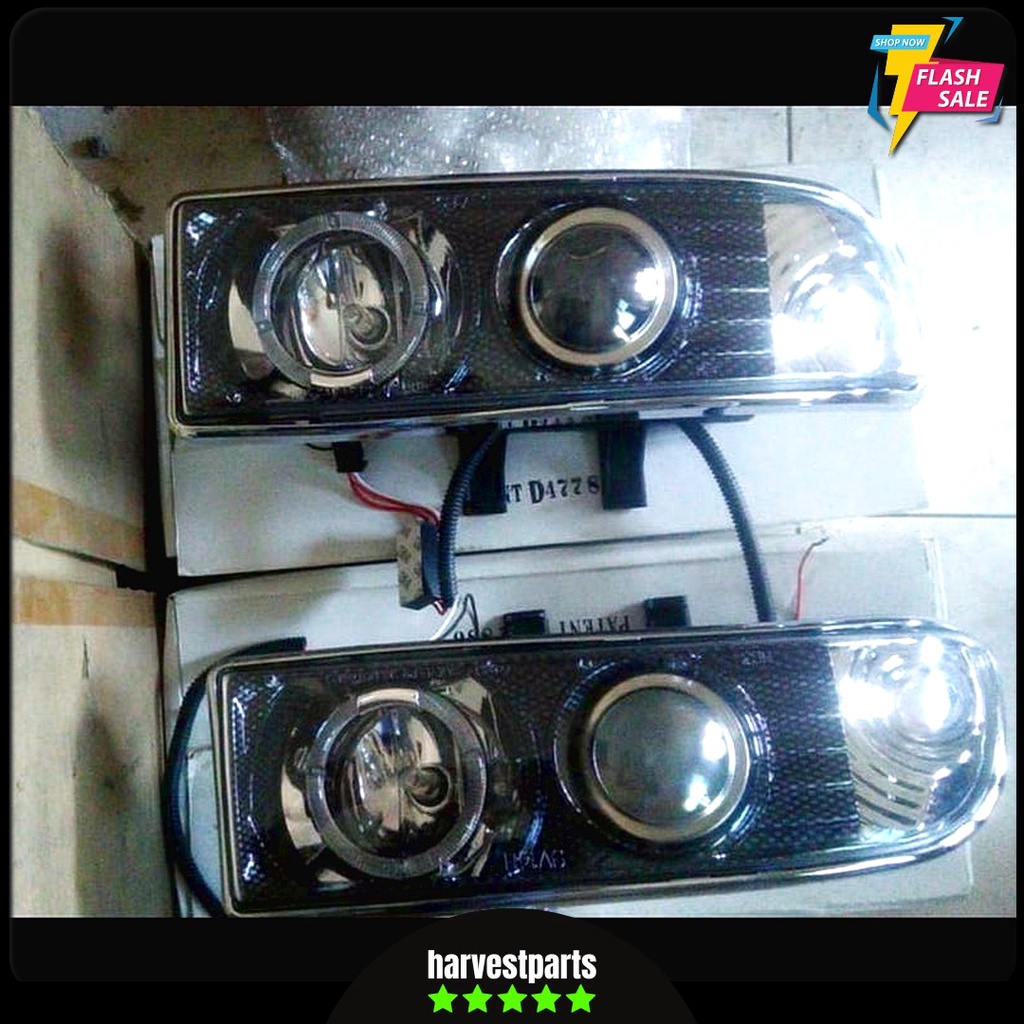 Headlamp Lampu Depan Chevrolet Opel Blazer Angle Eyes Carbon Set