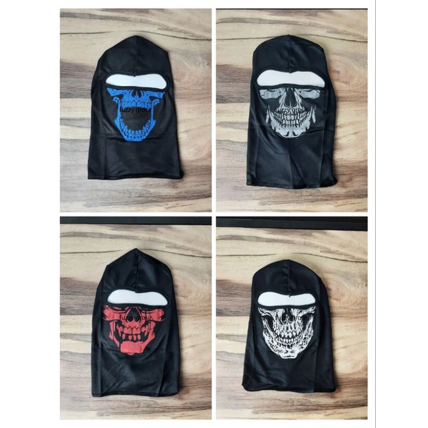 Masker Motor Ninja Hitam Sablon Full Face Kaberu