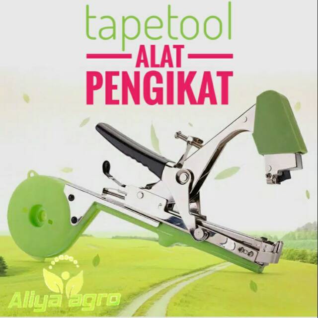 Tapetool Tape tool Alat Pengikat Lanjaran Tanaman  ( Paket KOMPLIT 1 Tepetool ,20 rol Pita 1 box Staples)