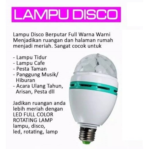 Jual Lampu Agustusan Putar Full Colour Rotating Party Lamp LED Pesta