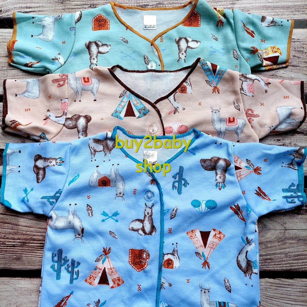 Baju bayi Piyama pendek Animal Explorer NIA 0-3 Bulan 3 PCS