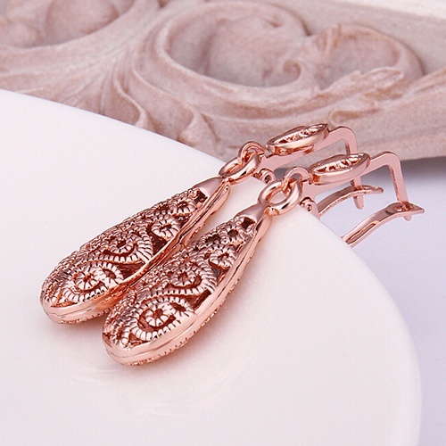 Hu Hu Hu Hu Hu Alat Bantu Pasang Kacamata♡ Anting Gantung Lapis Emas Model Tetesan Air Hollow Untuk Wanitapesta Cocktail