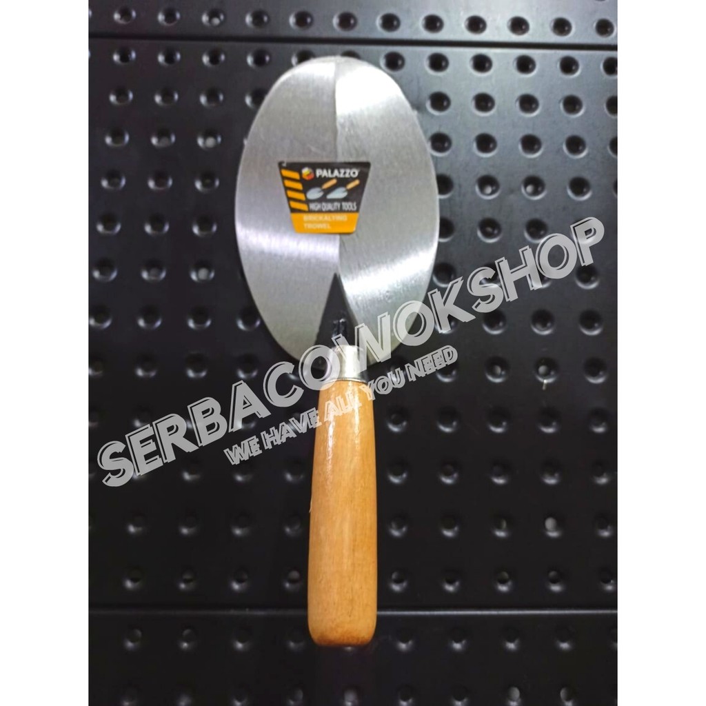 Palazzo Sendok Semen Bulat 6 Inch Stainless Gagang Kayu Termurah Berkualitas