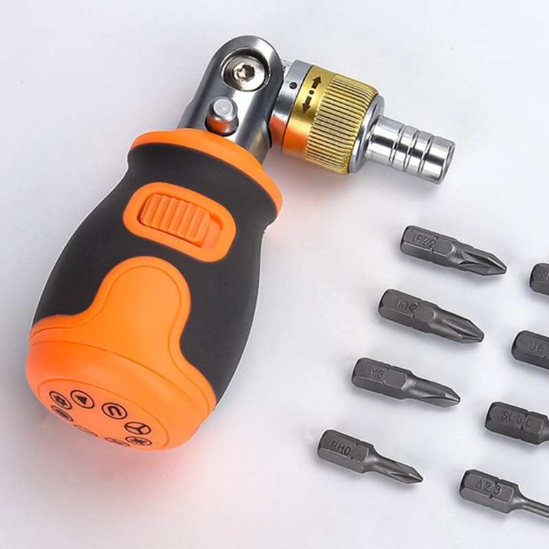 Set Obeng Ratchet Lipat 180 Derajat Hex Interface Lock Untuk Alat Pembongkaran