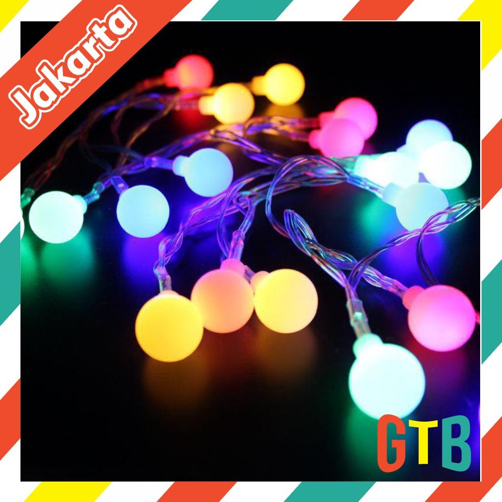 GTBE007 LAMPU TUMBLR 10 METER BOLA ANGGUR HIAS DEKORASI NATAL TUMBLER LAMP MODEL BULAT LED 50PCS