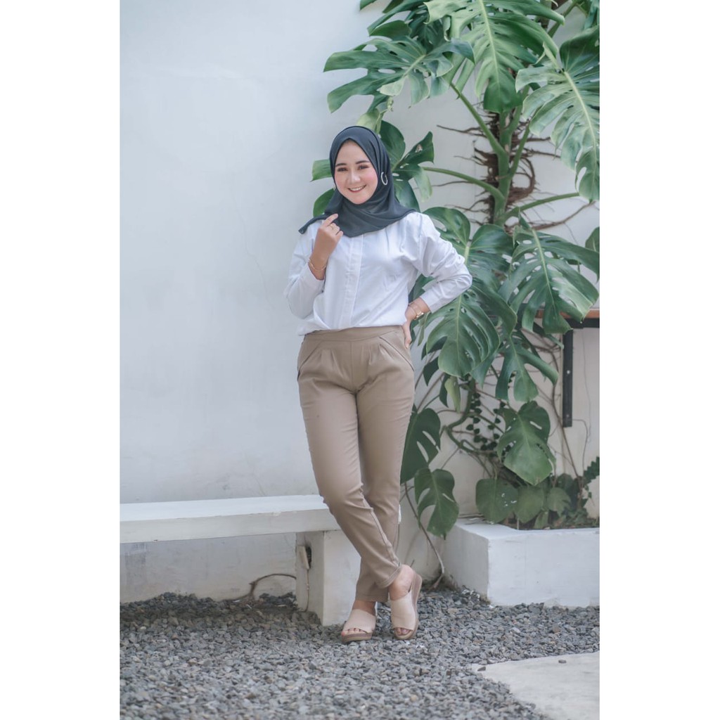  CELANA  WANITA  BAGGY ELIZA PANTS TWILL  MURAH M L XL 