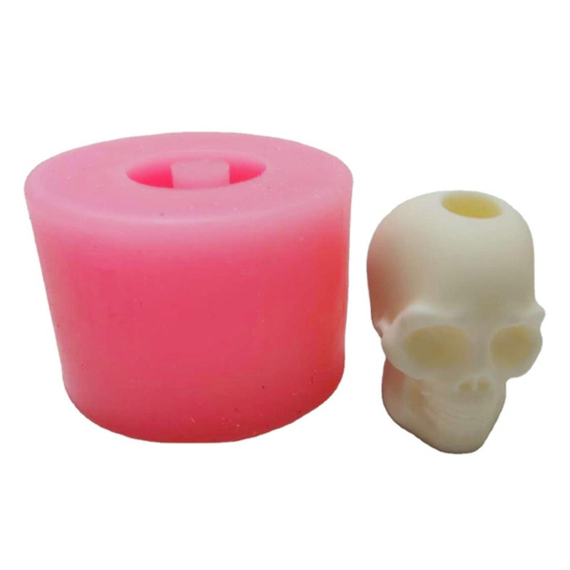 Glitter Handmade 3D Human Skull Shape Silicone Straw Topper Mold Skull Sucker Straw Decor Resin Casting Mold Art Craft Tools