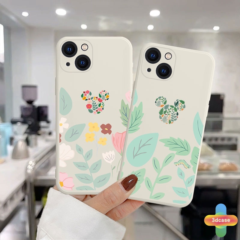 Case Compatible For IPhone 11 12 13 PRO MAX 6 7 6S 8 Plus X XR XS MAX 11 12 13 mini Se 2020 6SPlus 7Plus 6Plus 8Plus XSMAX A54 A15 A16 A9 A5 A7 A5S Y12 Y20 Cute Mickey Minnie Mouse Flower Anti-fall Case